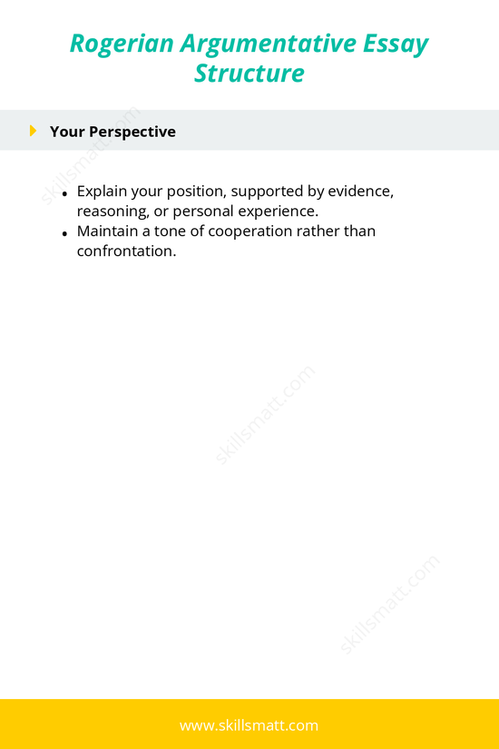 Learn how to use the Rogerian argumentative essay structure to craft essays that foster understanding and build common ground._Image 2