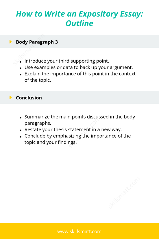 Use this outline to guide the writing of an effective expository essay, with a clear structure that includes introduction, body paragraphs, and conclusion._Image 2