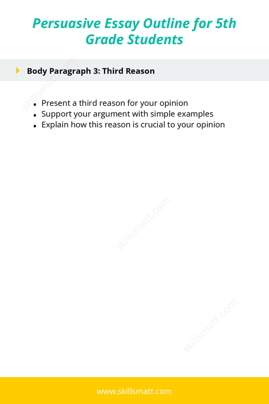 A simple and effective persuasive essay outline for 5th graders to help organize their thoughts and present convincing arguments._Image 2