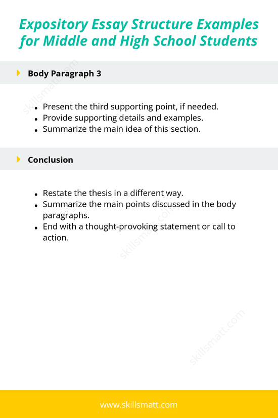 Learn the structure of an expository essay with examples that help middle and high school students write clear, organized, and well-supported essays._Image 2