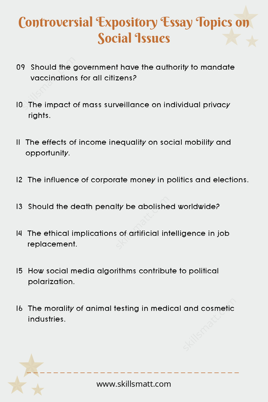 Explore controversial expository essay topics related to social issues and spark critical discussions._Image 2