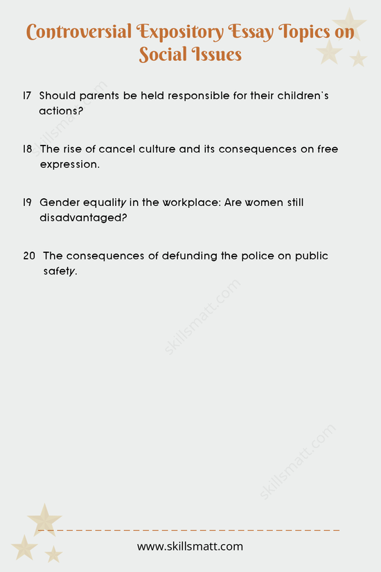 Explore controversial expository essay topics related to social issues and spark critical discussions._Image 3