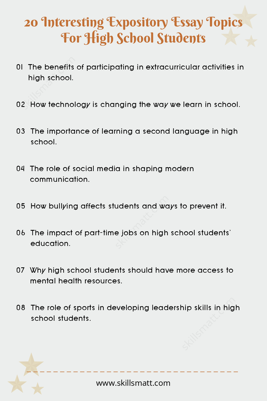 Explore these 20 expository essay topics designed to inspire thoughtful and well-researched essays for high school students._Image 1