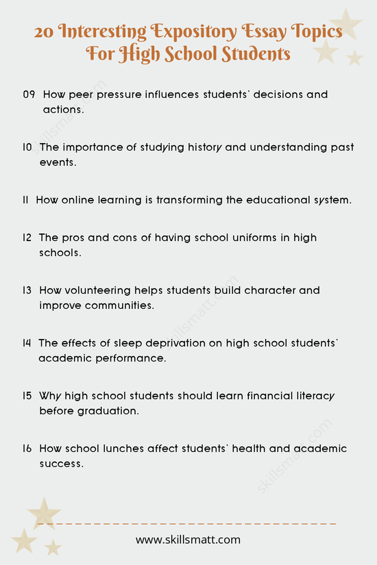 Explore these 20 expository essay topics designed to inspire thoughtful and well-researched essays for high school students._Image 2