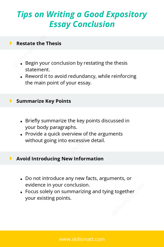 Follow these tips to write a clear, concise, and impactful conclusion for your expository essay._Image 1