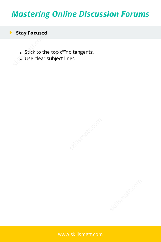 Quick tips for posting effectively and engaging with peers in online discussions._Image 2