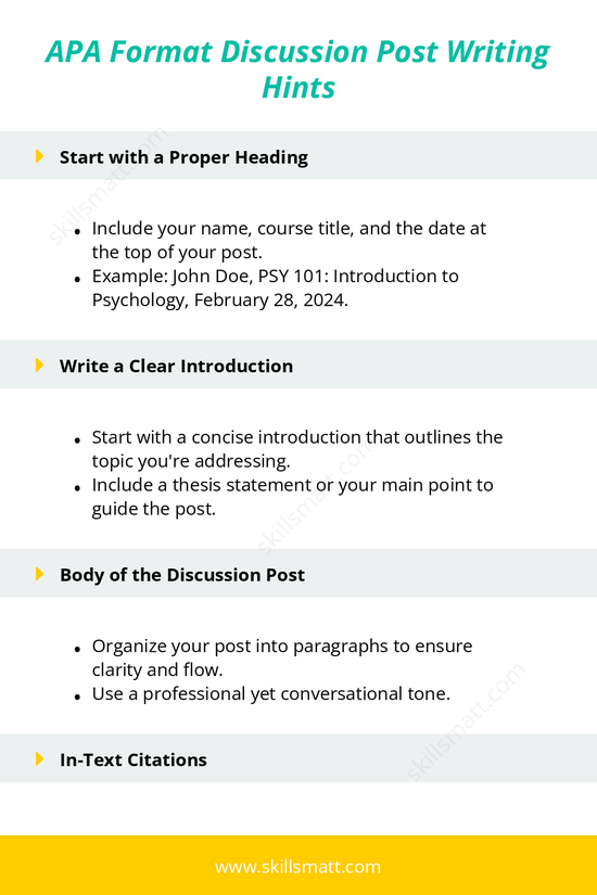 Learn how to effectively write a discussion post in APA format with these clear and simple guidelines, from proper headings to in-text citations._Image 1