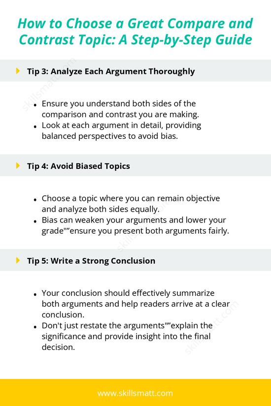 Learn how to choose the best topic for your compare and contrast essay with these essential tips, ensuring you write an insightful and engaging paper._Image 2
