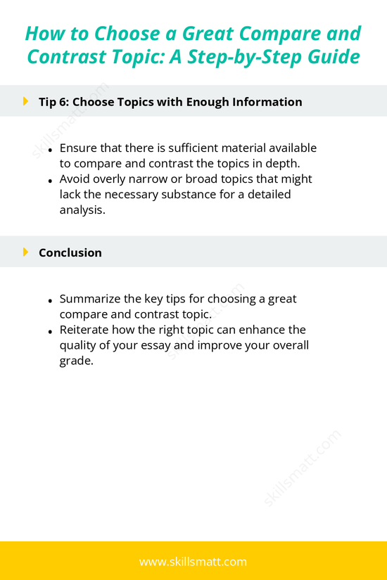 Learn how to choose the best topic for your compare and contrast essay with these essential tips, ensuring you write an insightful and engaging paper._Image 3
