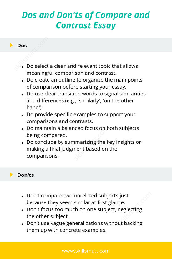 Learn the essential dos and don'ts for writing an effective compare and contrast essay._Image 1