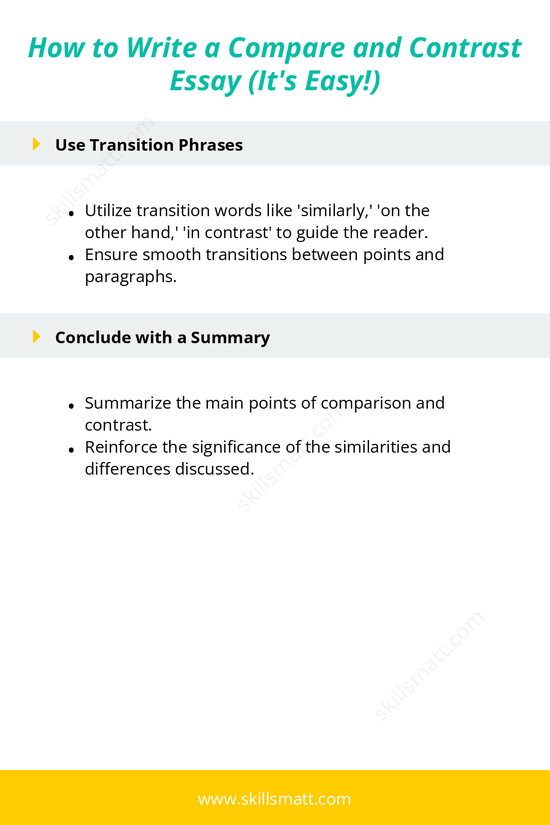 Step-by-step guide to writing an effective compare and contrast essay, from selecting topics to structuring your points._Image 3