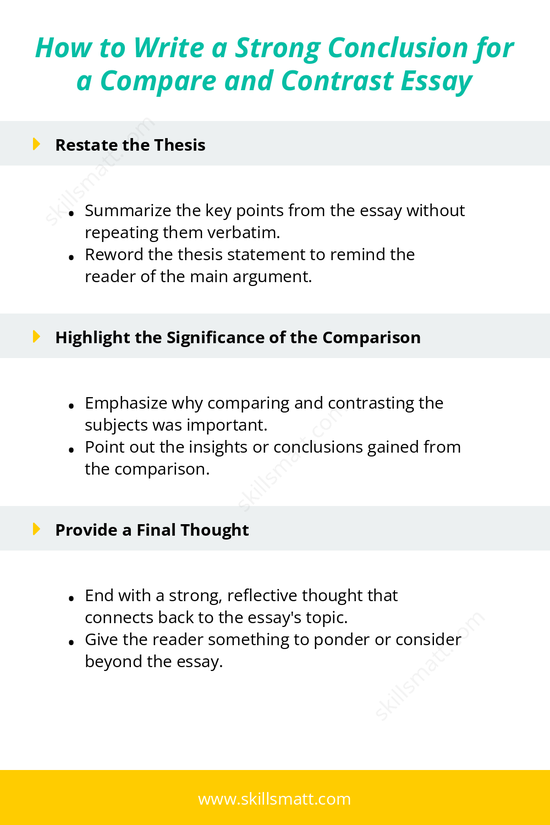 Learn how to craft an effective conclusion for a compare and contrast essay to leave a lasting impression.