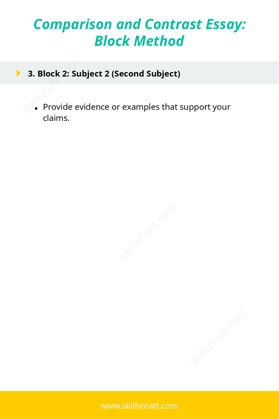 Learn how to structure a comparison and contrast essay using the Block Method. Organize your ideas effectively and ensure clarity in your writing._Image 2