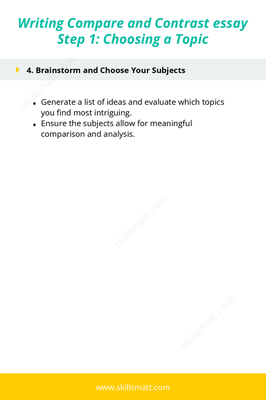 Start your compare and contrast essay by choosing the right topic. Explore endless possibilities like movies, world leaders, and more._Image 2