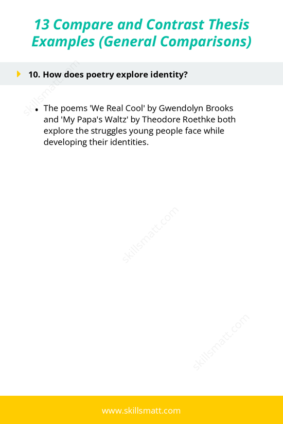 Explore 13 example thesis statements for comparing and contrasting general and literary topics._Image 4