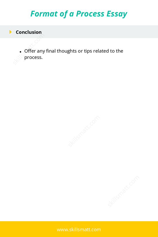 Guide to structuring a process essay, including key sections and tips for writing each part._Image 2