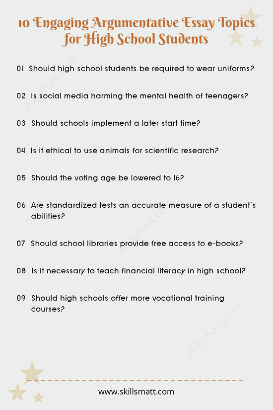 Explore a range of engaging argumentative essay topics designed specifically for high school students._Image 1