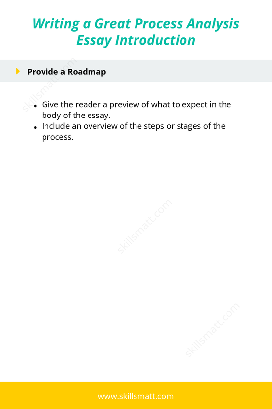 Guide to writing a great process analysis essay introduction, including steps to engage readers, introduce the process, and provide a roadmap._Image 2