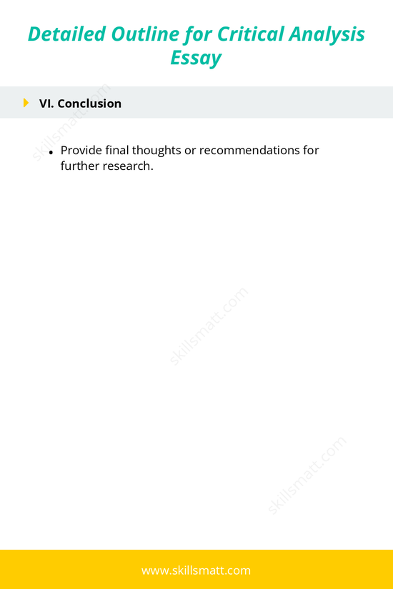 A structured outline to craft a critical analysis essay, focusing on text evaluation, context, and counterarguments._Image 3
