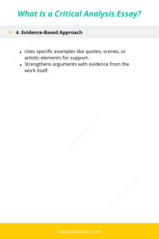 Understand what a critical analysis essay is, its purpose, research depth, focus on nuances, and the importance of evidence-based judgment._Image 2