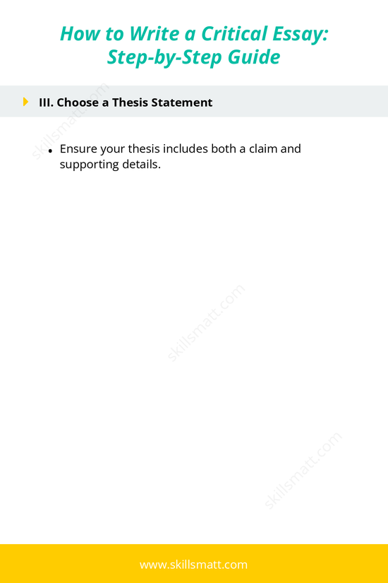 Step-by-step outline for writing a strong critical essay with organized thoughts and analysis._Image 2