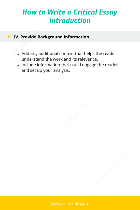 A step-by-step guide for crafting a strong introduction to a critical essay._Image 2