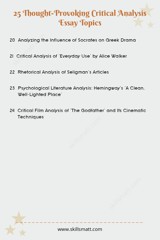 A list of critical analysis essay topics designed to inspire thought-provoking essays on various subjects._Image 3