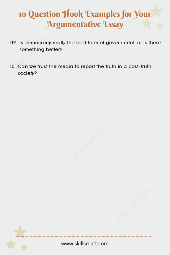 Explore 10 thought-provoking question hook examples to start your argumentative essay with a bang!_Image 2
