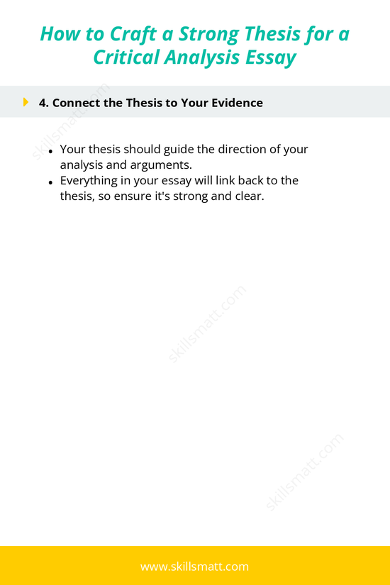A guide to crafting a strong thesis for a critical analysis essay, with examples and tips for narrowing your focus._Image 2