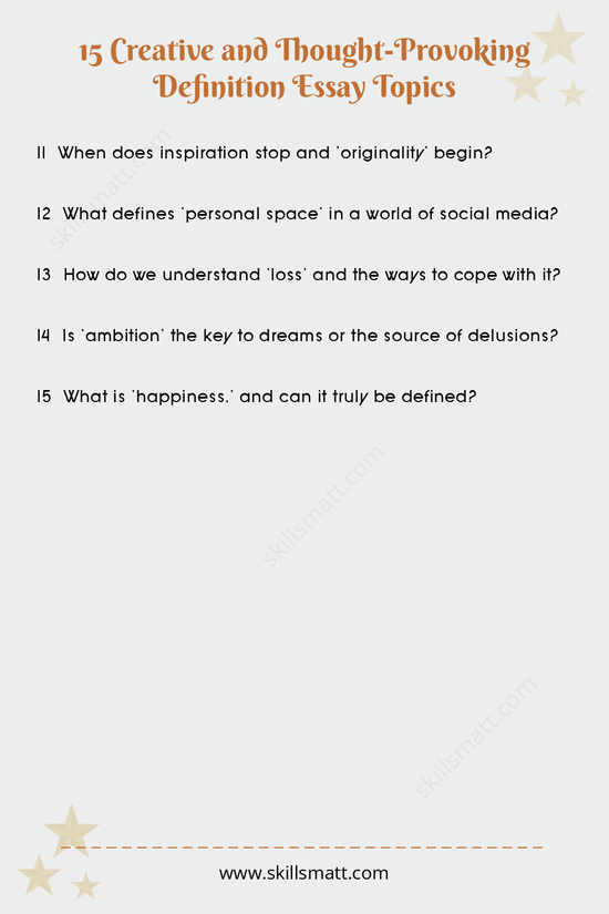 Dive into a selection of creative and intriguing definition essay topics to inspire exploration of abstract concepts and personal insights._Image 2