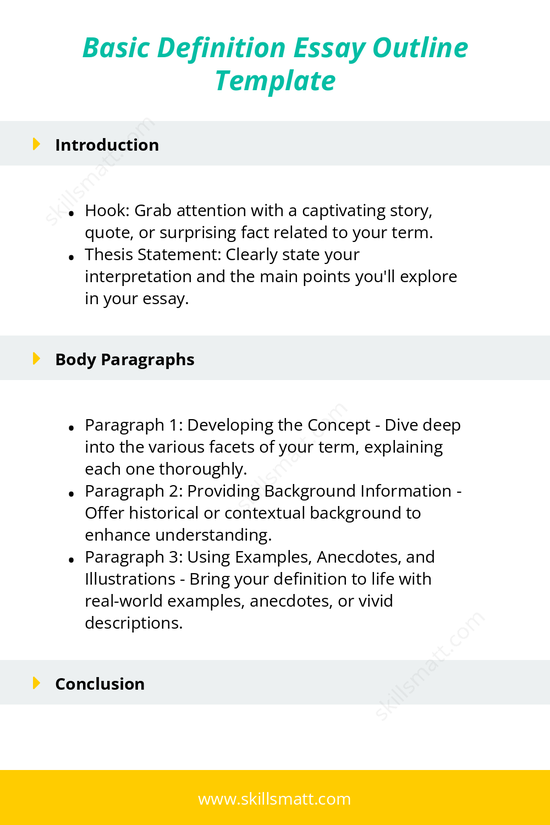A simple and effective outline template for writing a definition essay, helping you structure your ideas clearly._Image 1