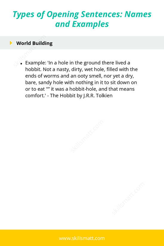 Explore examples of opening sentences used in literature, showing different ways to engage readers from the start._Image 3