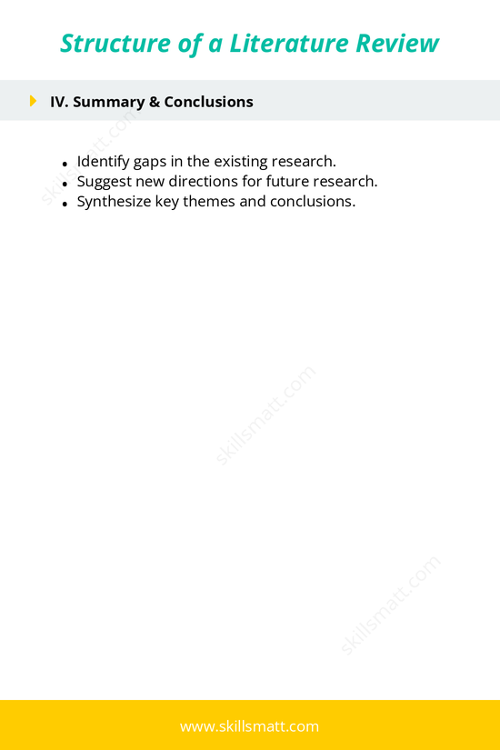 Learn how to structure a literature review with clear themes, comparisons, and synthesis of research findings._Image 2
