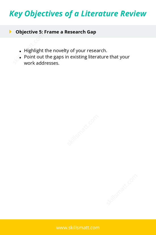 Discover the five key objectives of writing a literature review for effective academic research._Image 2