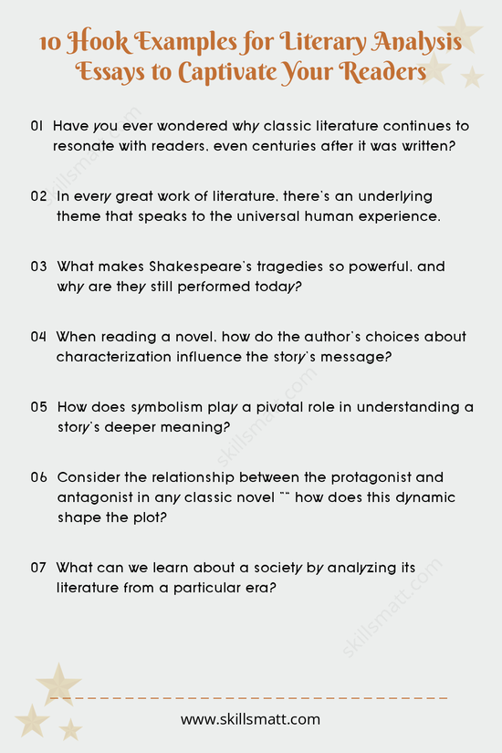 Draw your readers into your literary analysis essay with these 10 engaging hook examples focused on key literary themes._Image 1