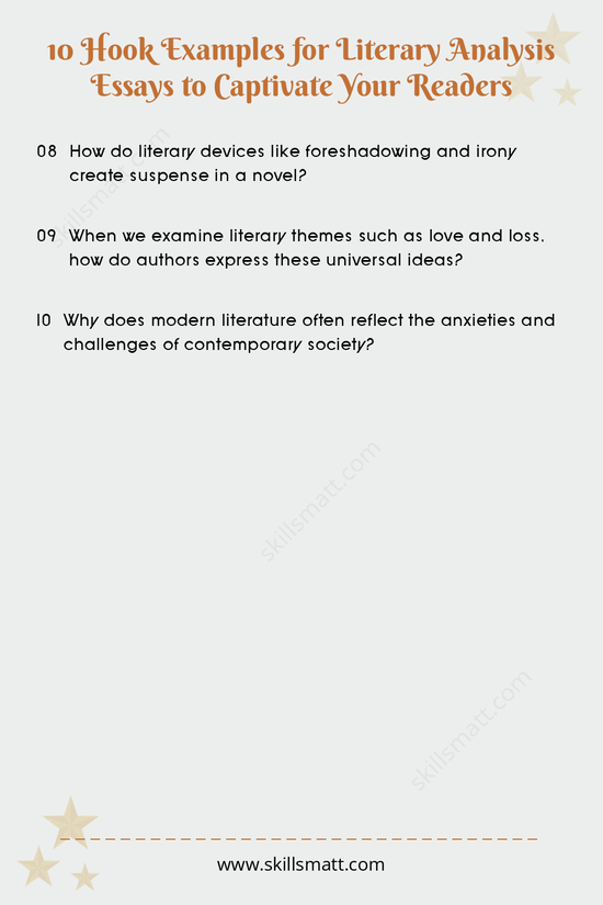 Draw your readers into your literary analysis essay with these 10 engaging hook examples focused on key literary themes._Image 2