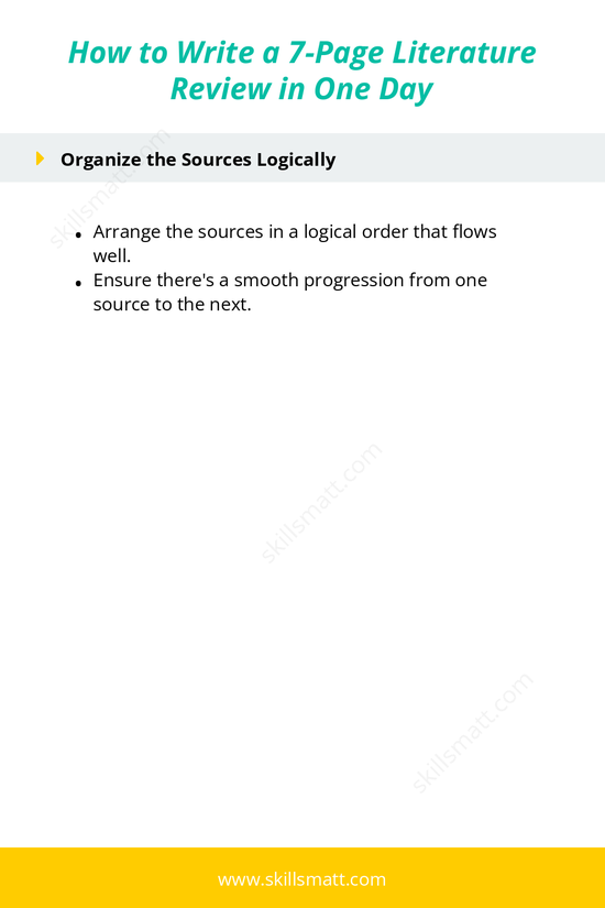 Quick guide for writing a 7-page literature review in one day, with actionable steps._Image 2