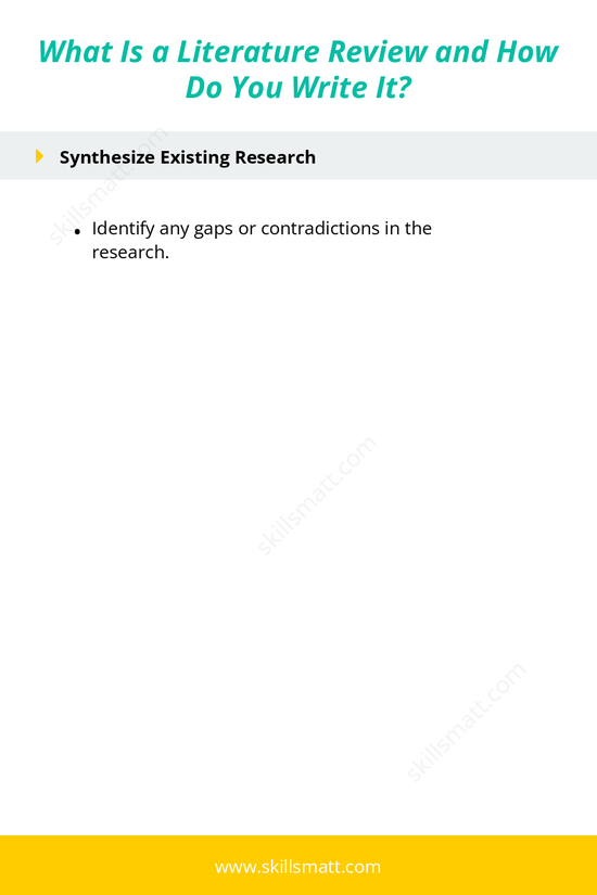 Learn how to write a literature review that synthesizes existing research and adds value to your paper._Image 2