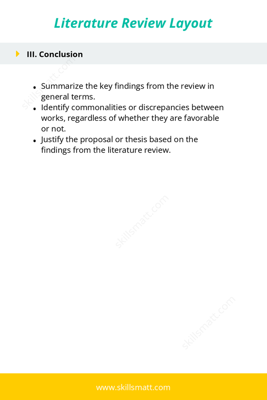 A structured layout for writing a literature review, guiding you through each essential section._Image 2