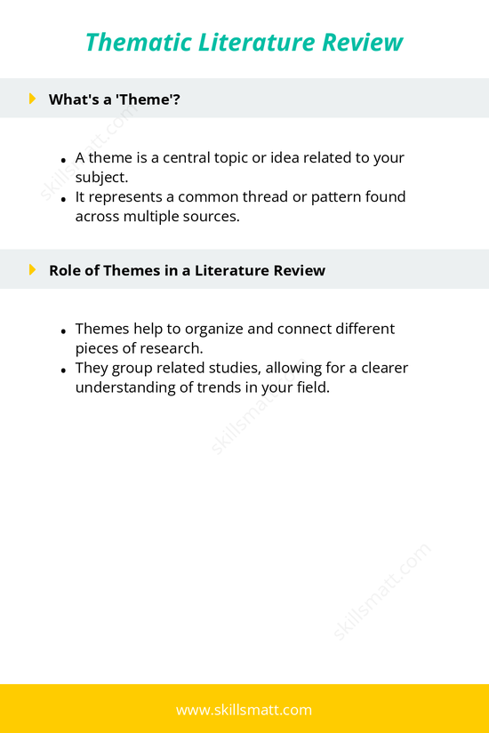 A brief guide to understanding and using themes in your literature review to connect related research.