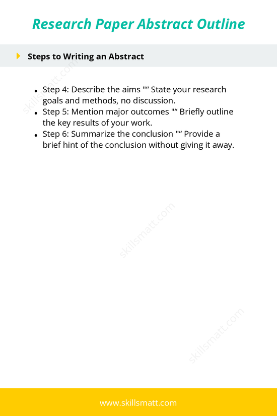 A step-by-step guide for writing an abstract, detailing its purpose, structure, and essential steps._Image 2