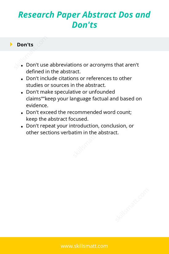 Dos and Donâ€™ts for writing an effective research paper abstract._Image 2