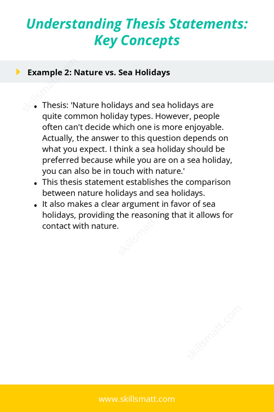 Key concepts and examples for crafting a clear thesis statement._Image 2