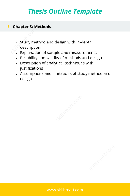 A detailed outline template for structuring a thesis, covering all key chapters and essential content._Image 2