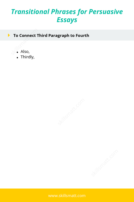 List of transitional phrases to effectively link paragraphs and sections in a persuasive essay._Image 2