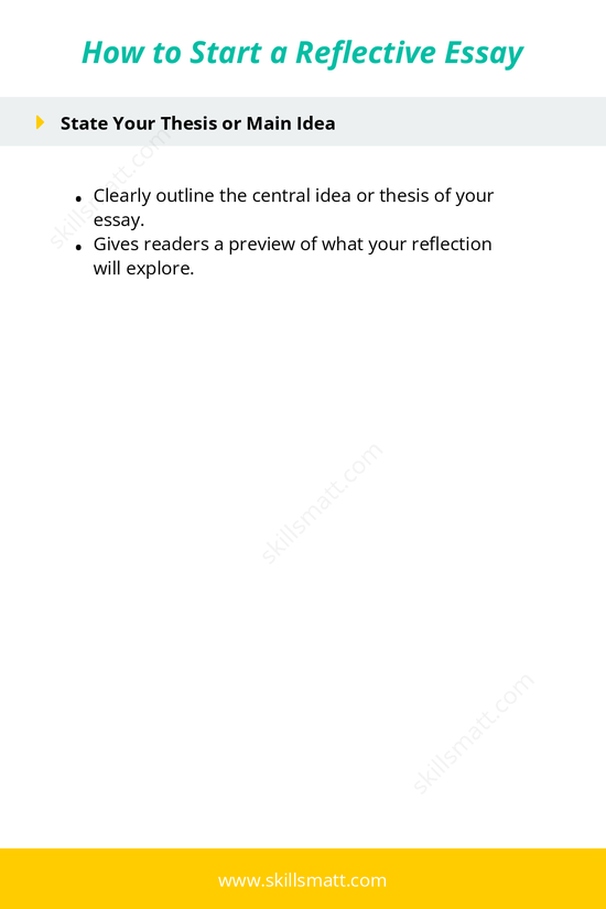 Strategies to effectively start a reflective essay, including using anecdotes, questions, or strong statements._Image 2
