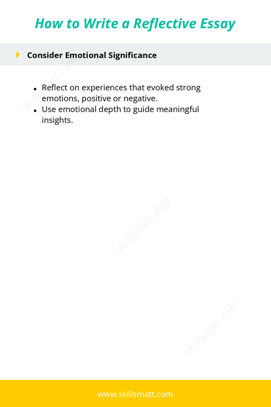 Steps to effectively write a reflective essay, from choosing a meaningful topic to exploring personal growth and emotional significance._Image 2