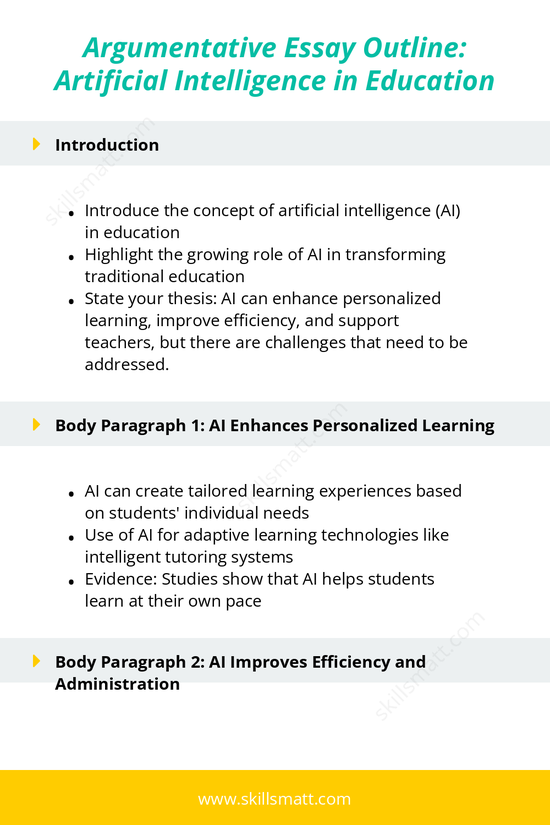 A comprehensive outline to guide your argumentative essay on the impact of artificial intelligence in education._Image 1