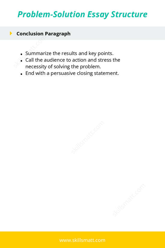A clear outline of the structure and content for writing a compelling problem-solution essay._Image 2