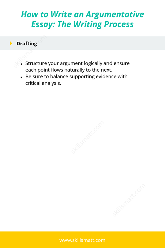 Follow these key stages to write a compelling argumentative essay, from brainstorming to final proofreading._Image 2